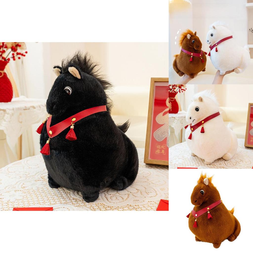 Creative Plush Pony Stuffed Animal Toy With Pp Cotton Filling For Kids Bedroom Decor