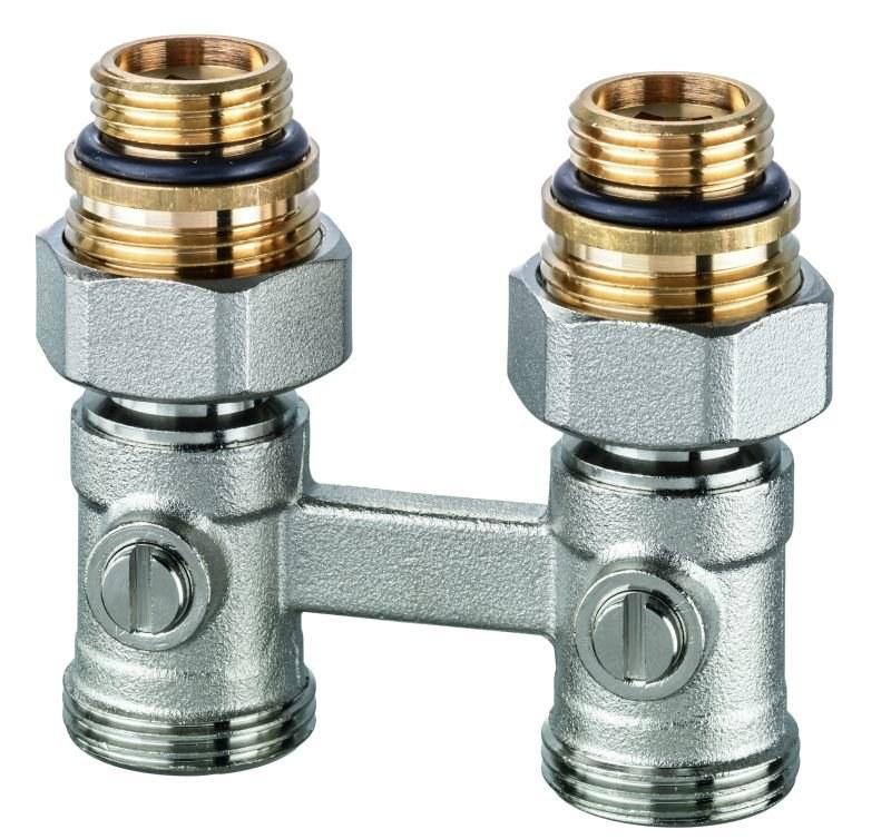 Vekotrim G3/4-1/2 connection set for bottom-fed radiators, with insert