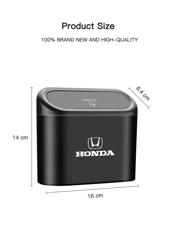 EAV3 Car Portable Trash Can Auto Logo Sundries Storage Box For Honda Civic Fit Jazz Accord Pilot CRV Odyssey Passport City Shuttle
