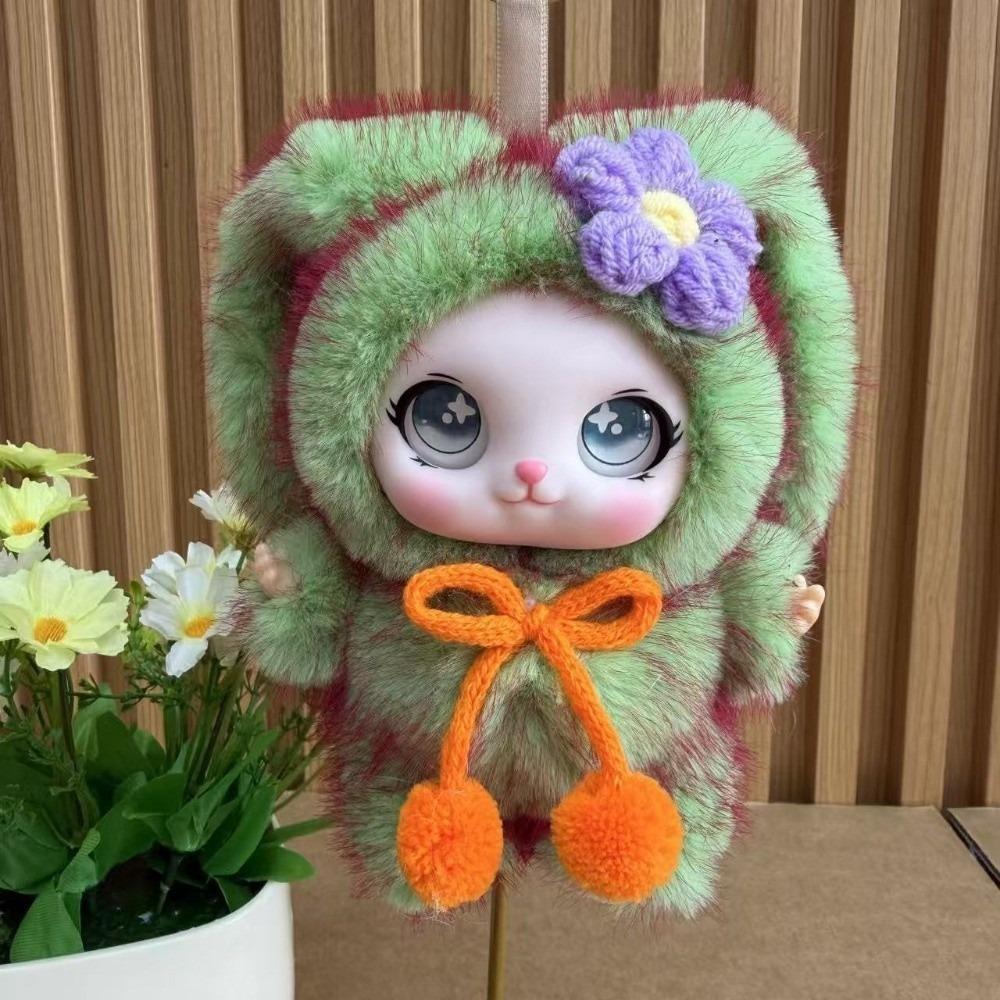 Leopard Print Rabbit Doll Figures Ornaments Bunny Plush Doll Pendant Kids Christmas Gifts