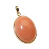 Red Bokeh Coral Pendant Top K18 Yellow Gold Undyed
