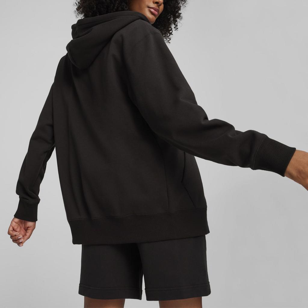 Puma Однотонная повседневная толстовка с капюшоном на молнии свободного кроя, унисекс, черная 624247-01