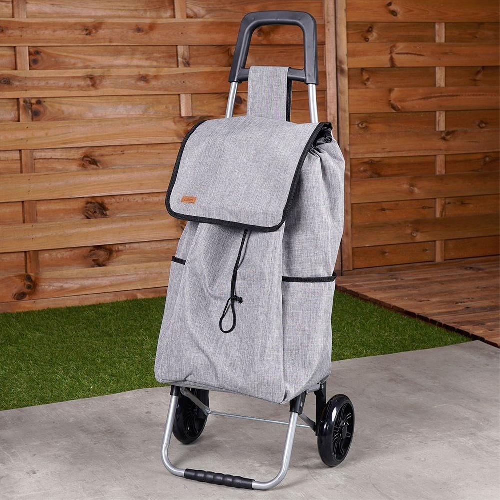 Shopping Trolley With Bag, Gray, 40 L