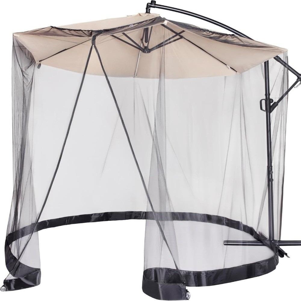 9/10 FT Patio Umbrella Mosquito Netting Adjustable Mosquito Net Cover Travel Tent