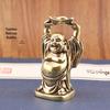 Pure Copper Maitreya Buddha Statue: Desktop Solid Brass Blessing Ornament with Big Belly Wealth God Design