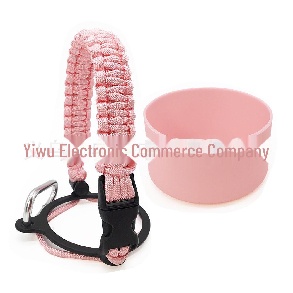 Top Thermos Cups with Silicone Non-Slip Sleeves, Hand-Woven Ropes, and Cup Handles