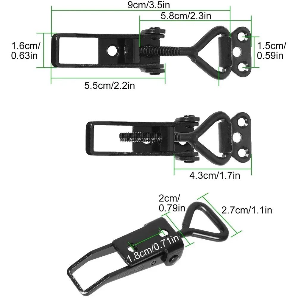 4pcs Toggle Latch Catch Toggle Clamp Adjustable Cabinet Boxes Lever Handle Lock Hasp For Home Sliding Door Furniture Hardware