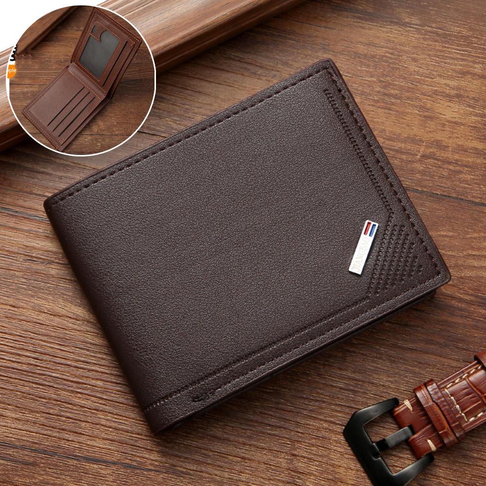 Кожа PU RFID Кошелек Мужской Тонкий Вертикальный Кошельки Черный Тонкий Короткий Держатель для ID и Кредитных Карт Минималистичный Мужской Коричневый Кошелек для Денег