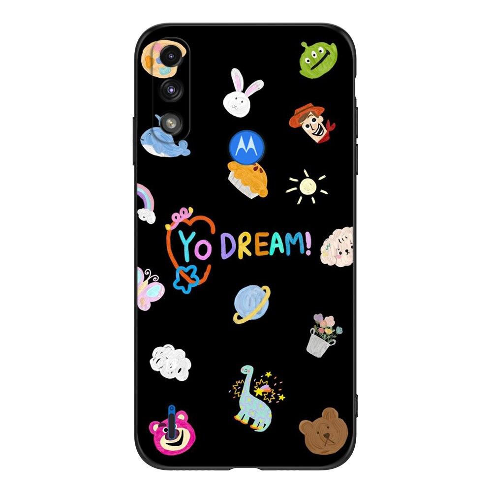 Для Motorola Moto E7 E7i Power Case задняя крышка телефона Мягкий силиконовый защитный черный чехол из ТПУ милый забавный