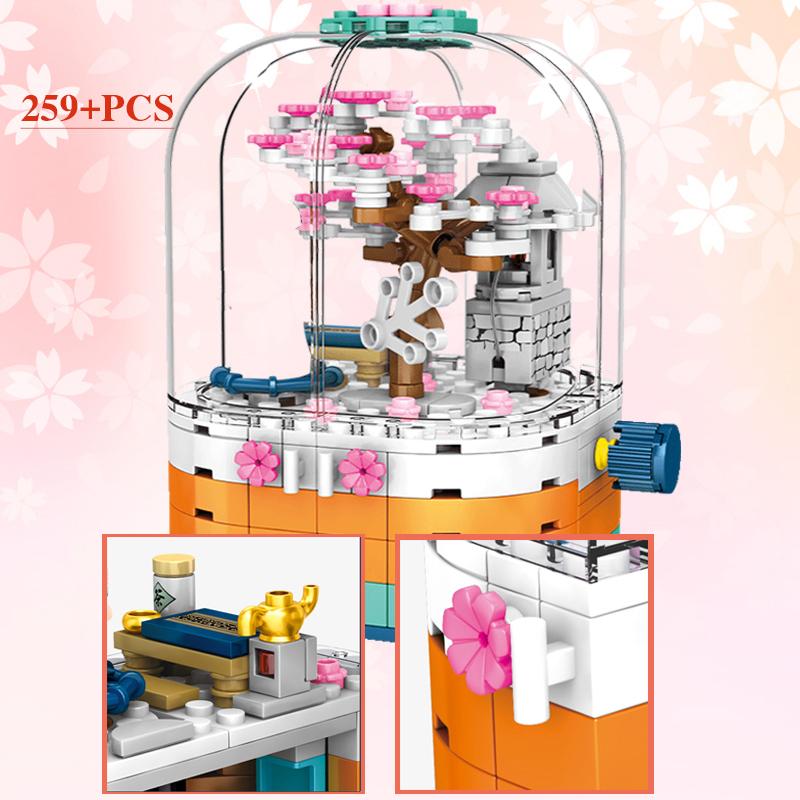 Sakura Street View Blocks City Cherry Blossom Japanese Sakura Tree Diy Model Building Children Toys