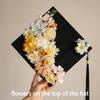 Master Academic Hat with Tassels Doctor Trencher Cap Flowers Graduation Cap  Graduation Season