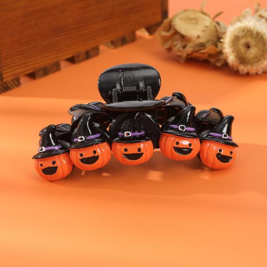 Хэллоуин Декор тыквы Коготь для укладки волос Заколка для укладки на затылке Заколка для волос в виде акулы Противоскользящая заколка с перекрестными зубами Толстые заколки для волос Аксессуары для волос