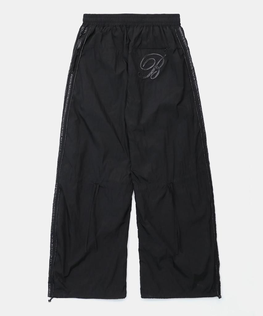 BADBLOOD Dark Billy Nylon Curved Track Pants - Black