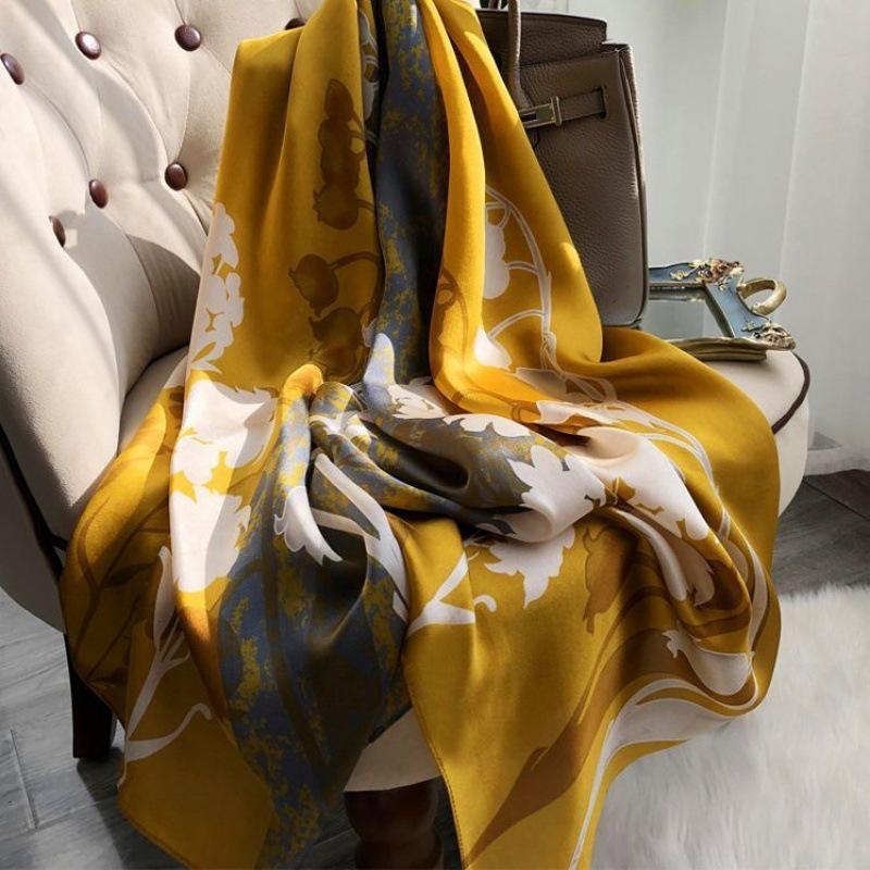 Women's New High-end Silk Spring and Autumn Summer Versatile Shawl Thin Sun Protection Neck Protection Fashionable Scarf