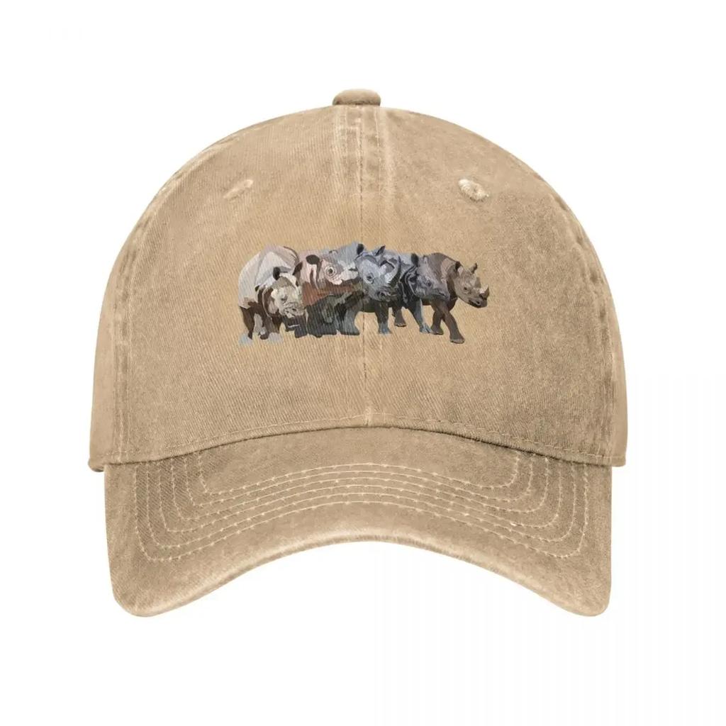 Rhino Species Baseball Cap Sun Hat For Beach Custom Cap Men Hats Women's