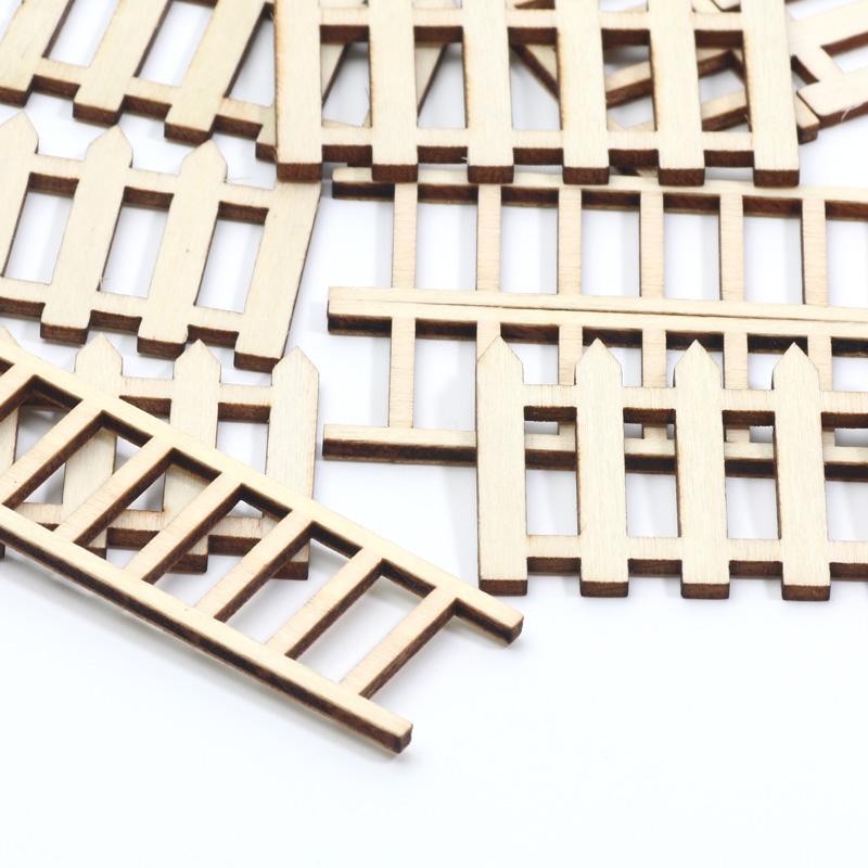 10 шт. Деревянный забор для сада фей, деревянные поделки, незаконченные деревянные вырезанные изделия, искусство своими руками, детское мини-украшение для кукольного домика, поделки ручной работы