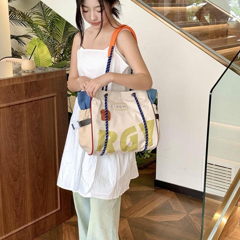 Летний дизайн с цветовым контрастом, нейлоновая повседневная сумка-тоут, прочная наплечная сумка для работы в офисе, для деловых поездок