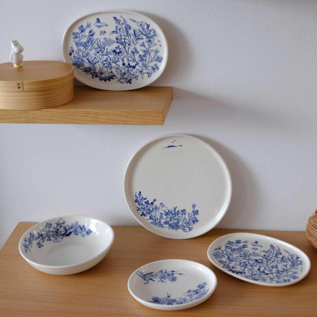 [Officially Imported] Moomin Arabia Hal Oval Plate, Approx. 18 X 16 Cm, Moomin Tableware, Arabia, 1073503