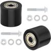 2Pcs 8mm Chain Tensioner Guide Wheel, Drive Pulley Roller for Motorcycle | Pre-installed 608Z bearings, no assembly needed. Rubber + steel
