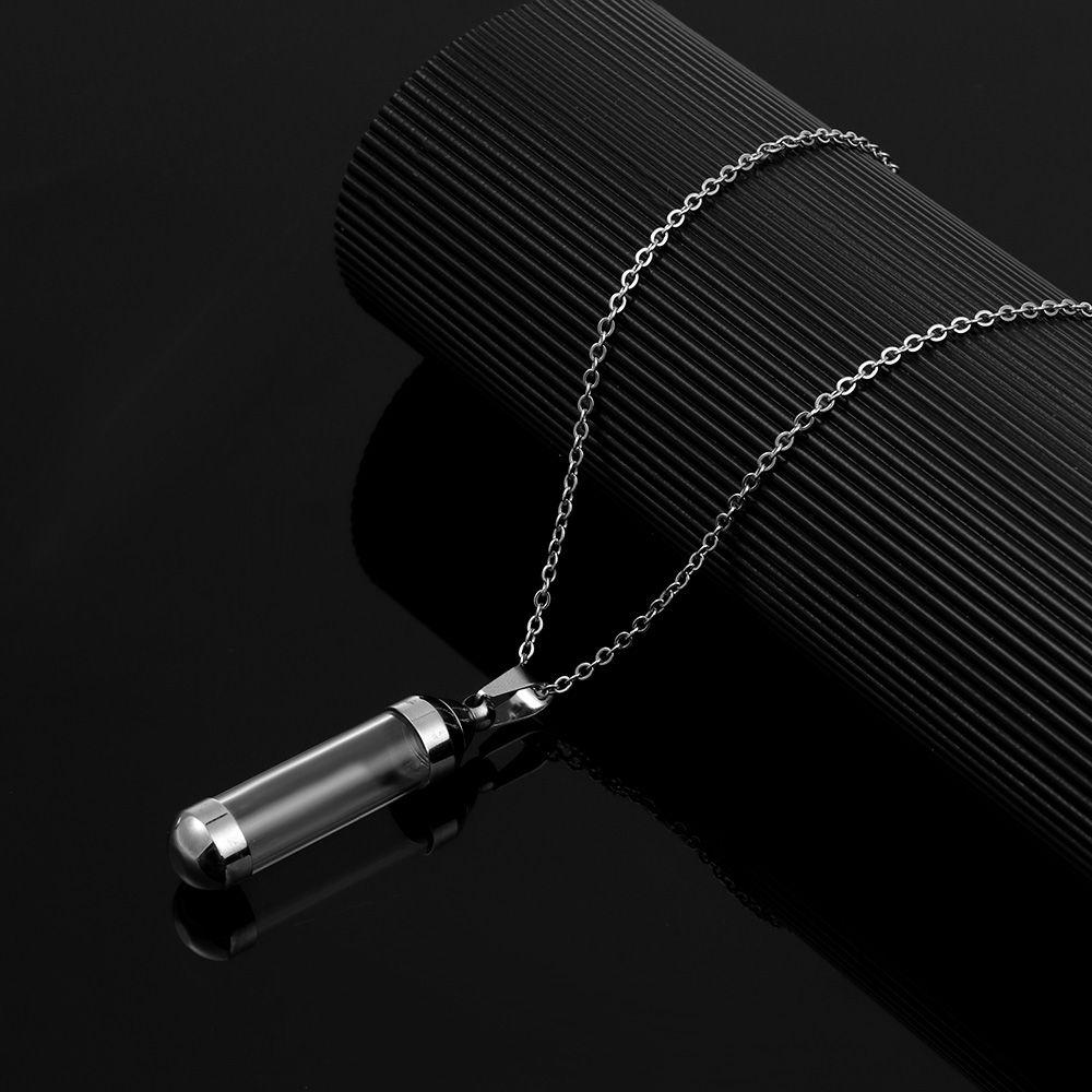 Стальная цепочка с открывающейся винтовой крышкой, стеклянный флакон, ожерелье, баночки для духов, подвеска-бутылка с подвеской на удачу