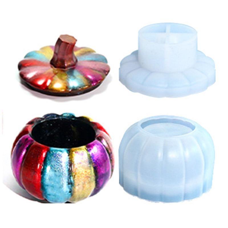 Силиконовые формы из тыквы, глины, домашняя коробка для хранения ручной работы на Хэллоуин, гипсовая гипсовая форма, органайзер для ювелирных изделий, изготовление форм из смолы