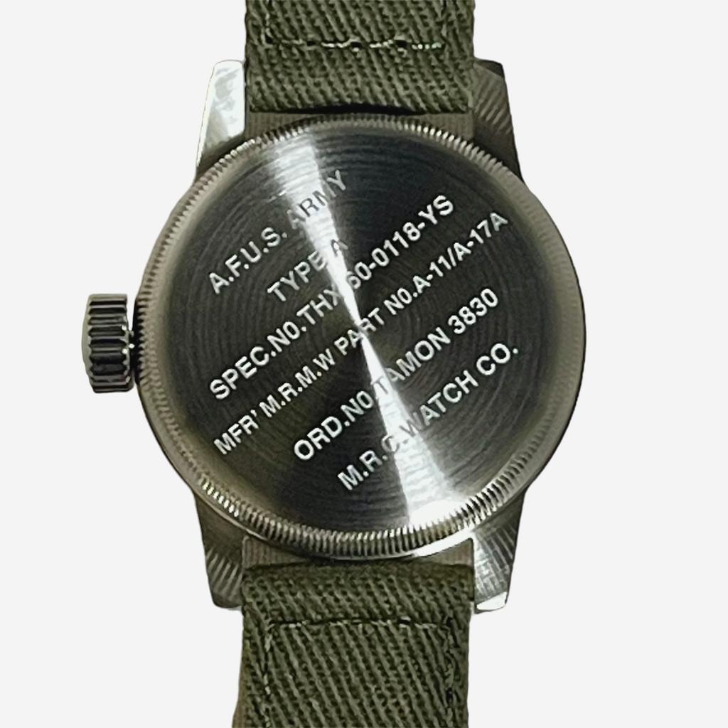 Военные часы ТИП 24H ночь день зеленый ремешок из ткани [MRMW] мужские A-17a &