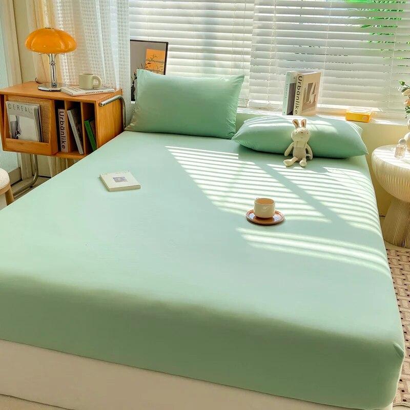 Мягкая хлопковая простыня с резинками, однотонные нескользящие наматрасники, простыня для двуспальной кровати размера «king-size» 140/160/200
