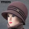 Middle-aged and Elderly Thickened Plush Warm Fisherman Hat Wool Hat Rabbit Hair Knitted Pot Hat Women  Autumn and Winter