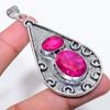 Ruby Natural Gemstone Handmade 925 Sterling Silver Pendant 2.96" D2w21