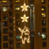 Christmas Garland Light Suction Cup Hook Light Up Love Heart Elk Bell Snowman Santa Moon Star Shape Warm Xmas Holiday Decoration Window Lamp Pendant