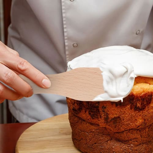 STOBAZA 5-Piece Small Wooden Spatula, Butter Cake Spatula, Cream Spatula, Wooden Cake Scraper, Mini Turner, Cooking Shovel, Multipurpose Spatula for H