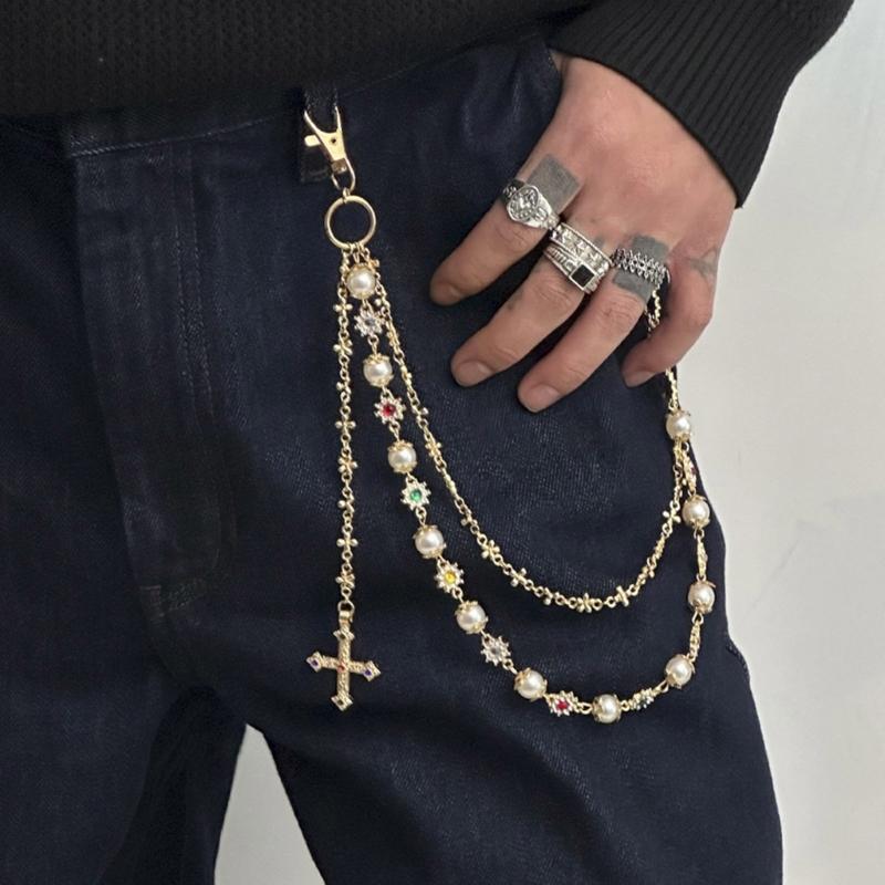 Sophisticated Long Pearls Waist Chain Handmade Pearls Belt Elegant Pants Chain Women Accessory Perfect for Sweater Dress