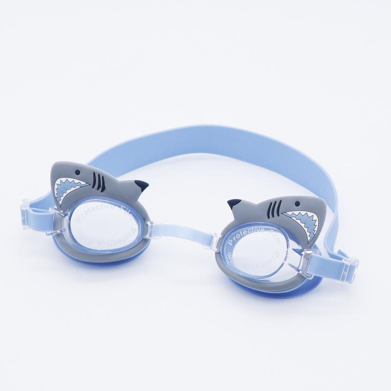 Children's Cartoon Swimming Goggles Blue Shark High Definition Anti-fog Waterproof