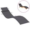 Day and Night - Day and Night Anthracite Gray Oxford Fabric Sun Lounger Cushion 186x58x3 Cm