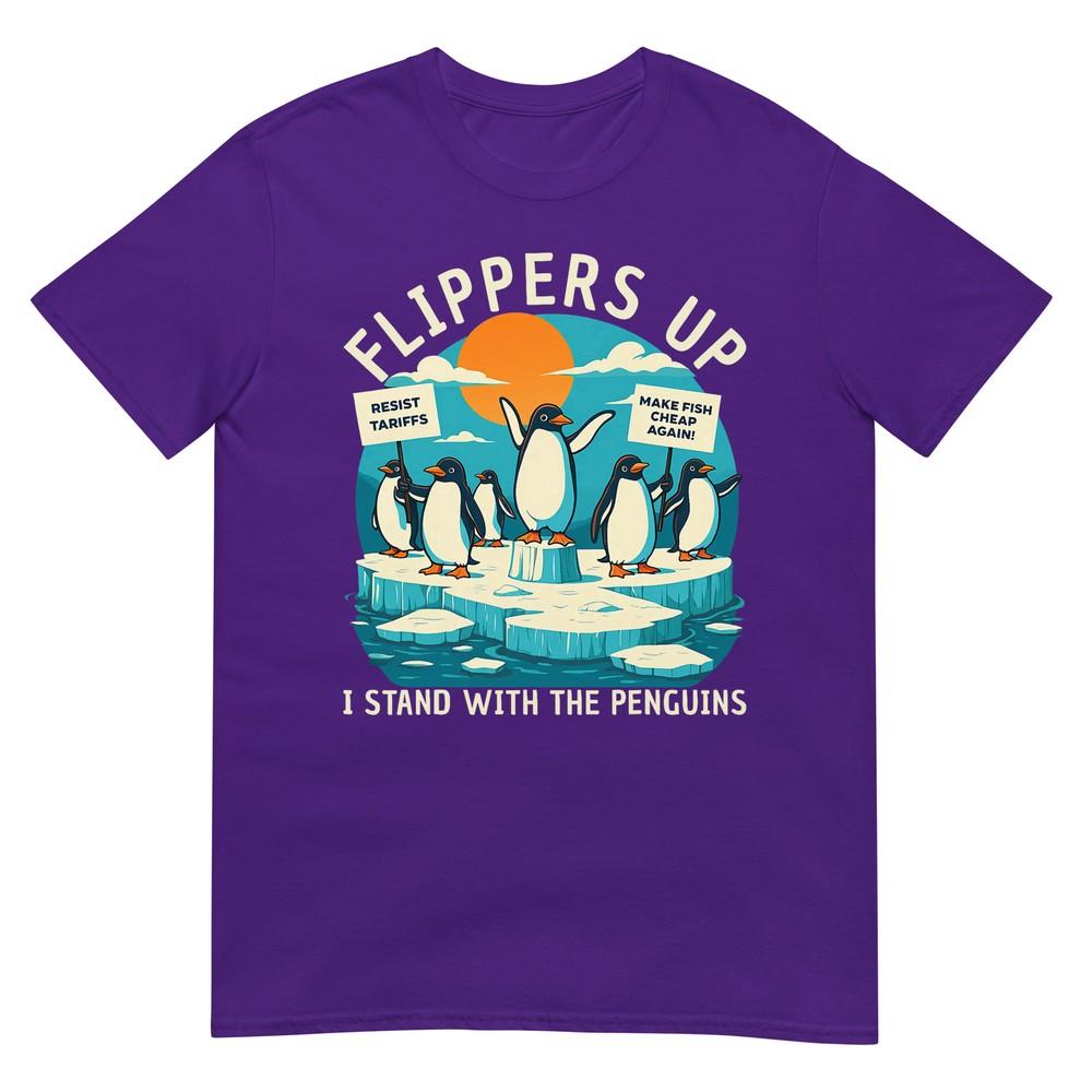 Funny Resist Penguins Protest Against Tariffs TShirt