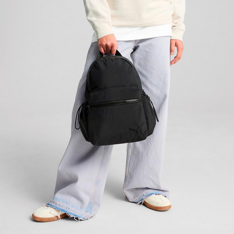 Puma Простой однотонный нейлоновый рюкзак Женские рюкзаки Черный 091277-01