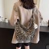 Niche Leopard Print Canvas Tote Bag Women's Bag Casual Large Capacity Fashion Handbag Shoulder Messenger Bag