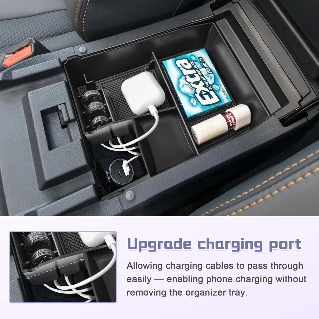 Для 2025 2025-2020 Subaru Outback & Legacy Бокс подлокотника Органайзер центральной консоли Лоток Внутреннее дополнительное хранение Автомобильный бокс