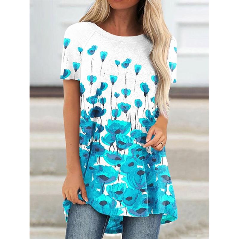 3D-принт с круглым вырезом, летний стиль Харадзюку, женский персонализированный камуфляж, модные удобные футболки с коротким рукавом, пуловер