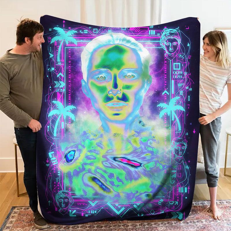 1Pc Mutatedcreatures Print Flannel Blanket, High quality Comfortable for All Seasons, Warmth and Comfort, Perfect for Christmas Gifts