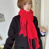 Luochi Knitting~Плюшевый шарф конфетных цветов: Мягкий, приятный для кожи, теплый, с кисточками и косами, универсальный зимний шарф-снуд для женщин.