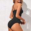 Women Monokini Sexy One-Shoulder Solid Color One-piece Bikini Solid Color Quick Drying Slim Fit Beachwear