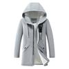 Large Size Men's Autumn and Winter Long Windbreaker Coat Hooded Thicken Warm Fleece Coat