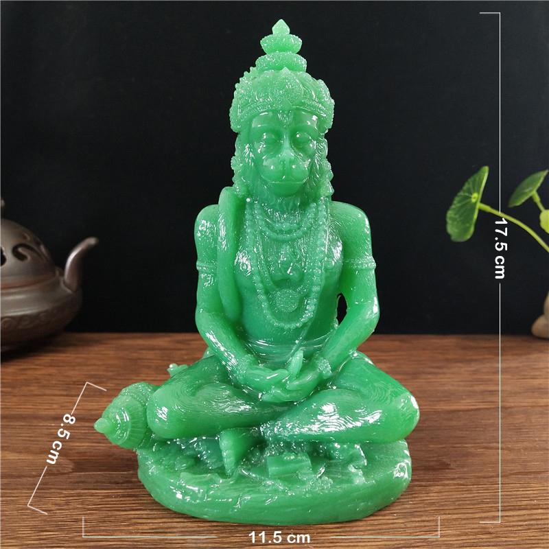 Jade Color Hanuman Statue Hindu Ganesha Monkey God Buddha Figurine Sculpture Room Office Home Decoration India Feng Shui Crafts