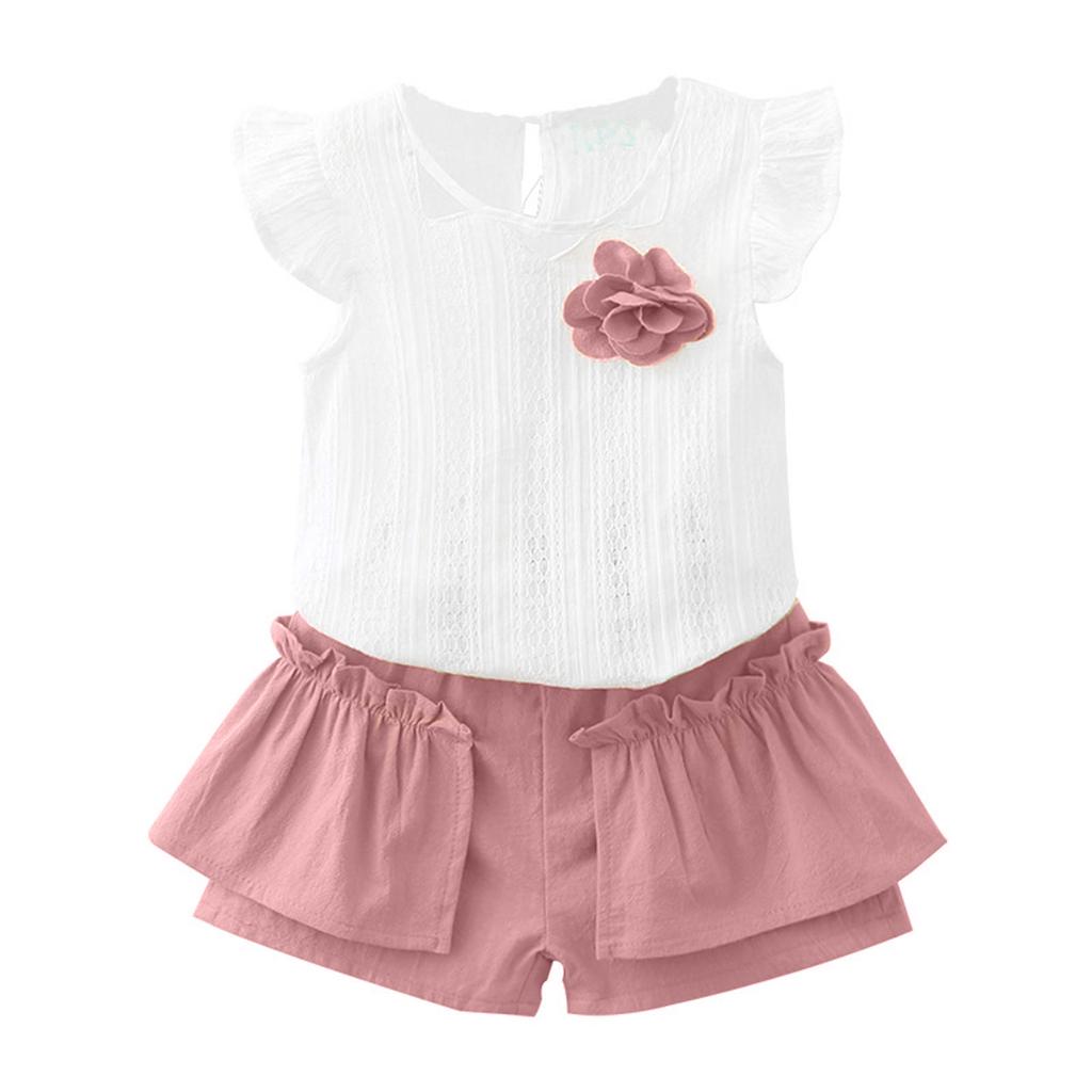 Комплекты одежды для девочек, новая летняя футболка + штаны, комплекты из 2 предметов для детей, наряды