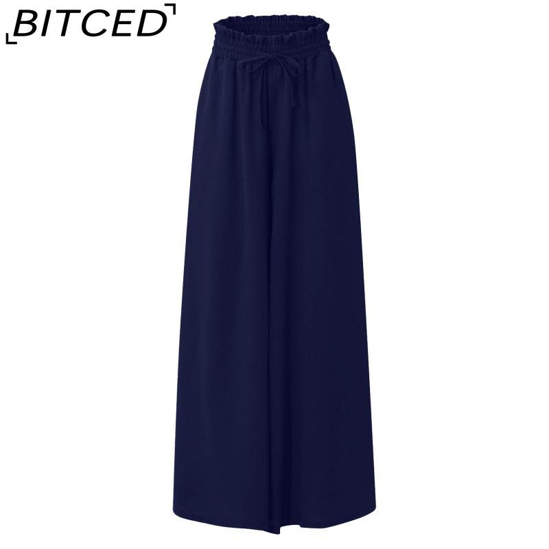 BITCED Women's Fashion Casual Solid Color Print Pants & Capris