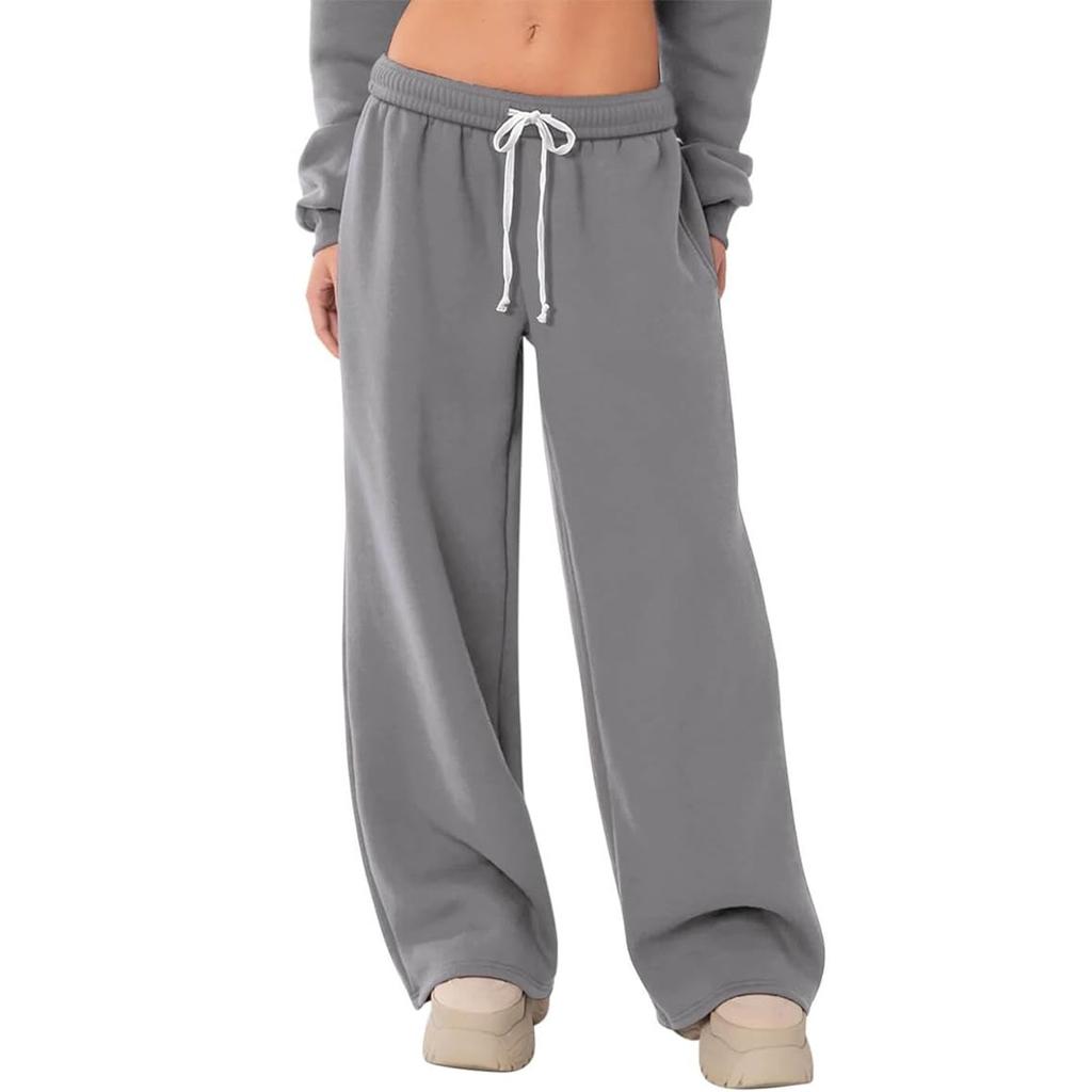 Женские брюки с высокой посадкой и широкими штанинами, повседневные брюки на кулиске, джоггеры с карманами