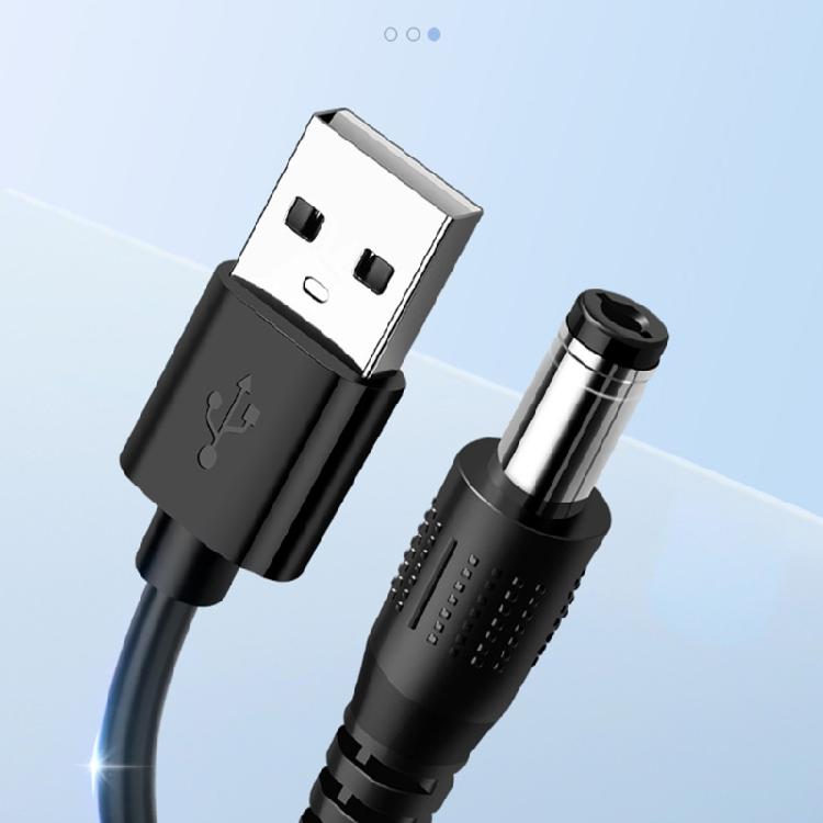 Кабель питания USB-A на бочкообразный разъем DC5521, повышающий преобразование с 5 В до 12 В, длина 47,2 дюйма для совместимых низковольтных устройств