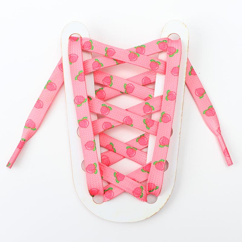 1 пара плоских шнурков для обуви, кроссовок, шнурков для тенниса, с принтом фруктов, симпатичные шнурки, узор для шнурков, спортивный лак