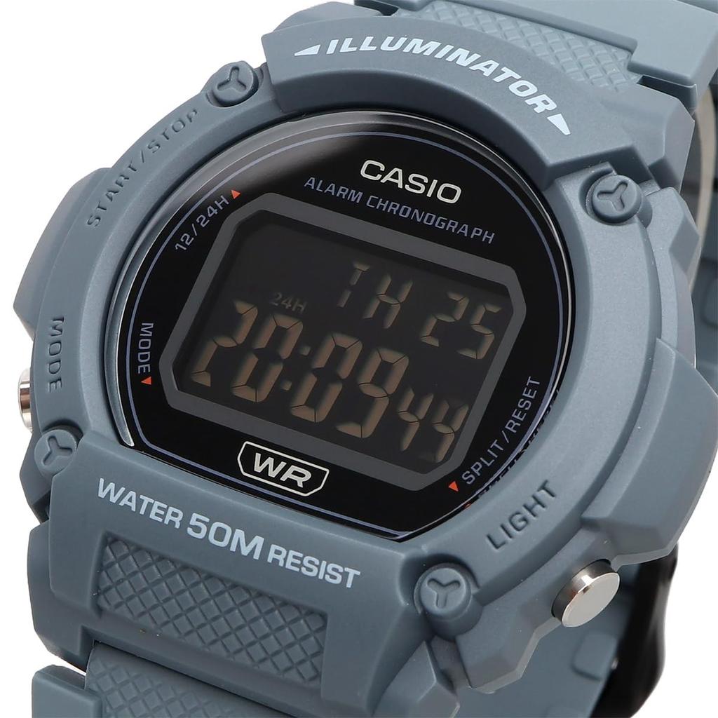 Casio Стандартные цифровые часы матовые серо-голубые Overseas модель [Casio] W-219HC-2BV мужские [Товар]